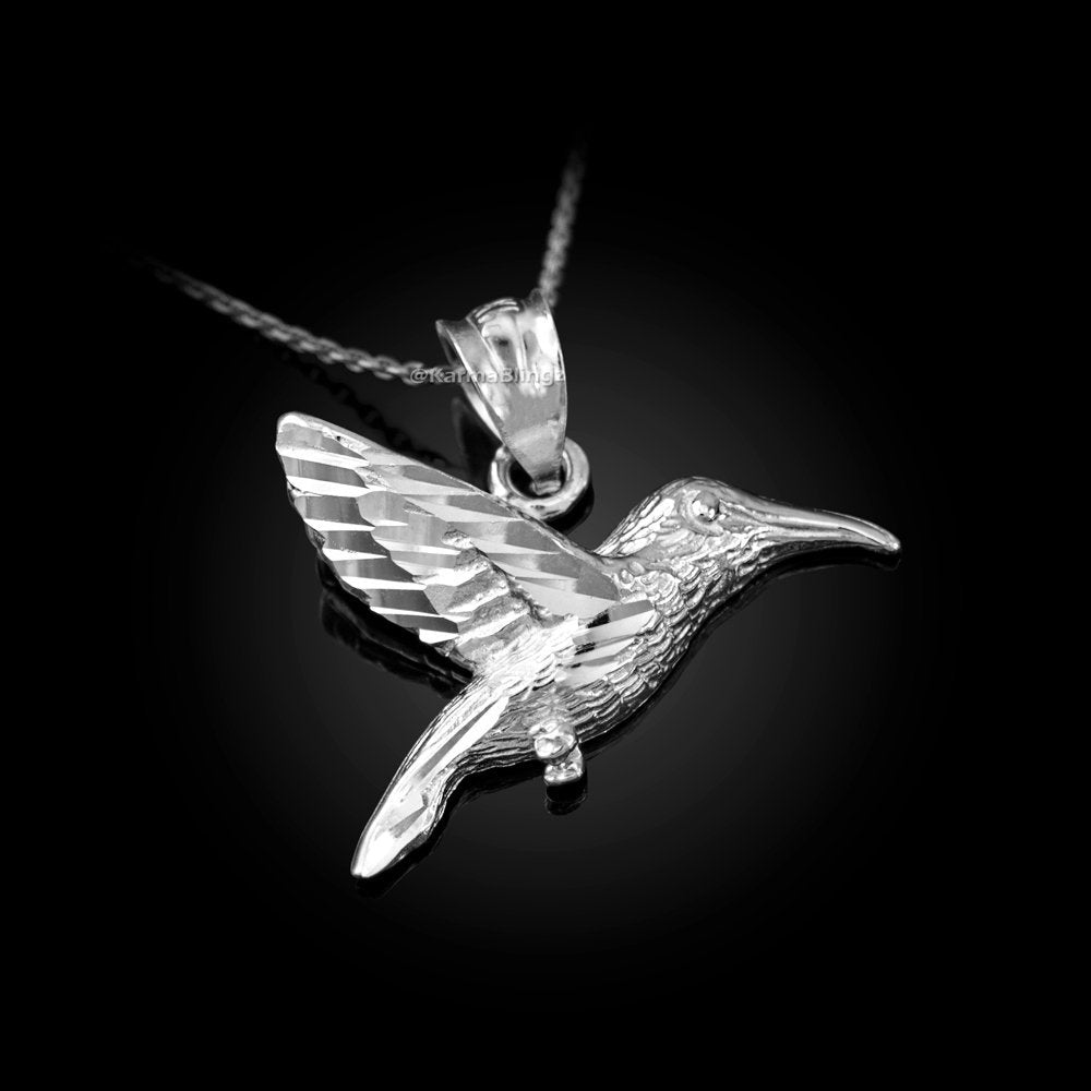 Sterling Silver Hummingbird DC Charm Necklace Karma Blingz