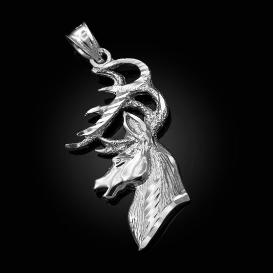 Sterling Silver Deer Head DC Pendant Karma Blingz