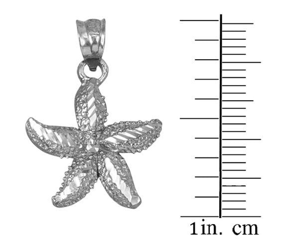 Solid Gold Starfish DC Pendant Necklace (10K, 14K, yellow, white, rose gold) Karma Blingz