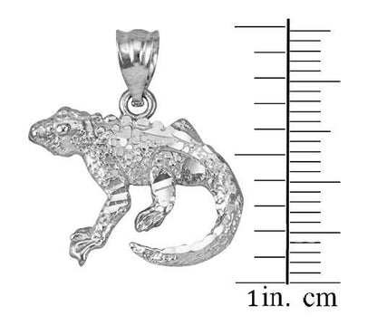 Gold Salamander Lizard DC Pendant Necklace (yellow, white, rose gold, 10K, 14K) Karma Blingz