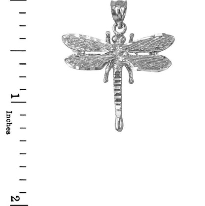 Solid Gold Dragonfly DC Pendant Necklace (10K, 14K, yellow, white, rose gold) Karma Blingz