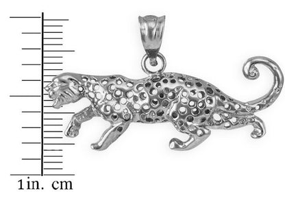 Sterling Silver Cheetah Cat Pendant Necklace Karma Blingz