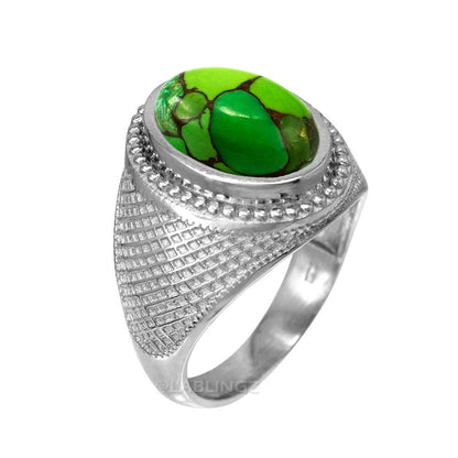 Sterling Silver Green Copper Turquoise Statement Ring Karma Blingz