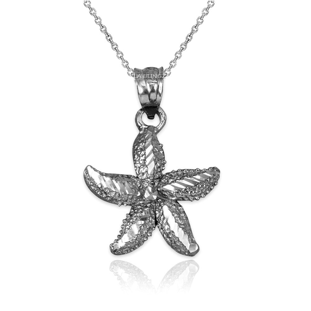 Solid Gold Starfish DC Pendant Necklace (10K, 14K, yellow, white, rose gold) Karma Blingz