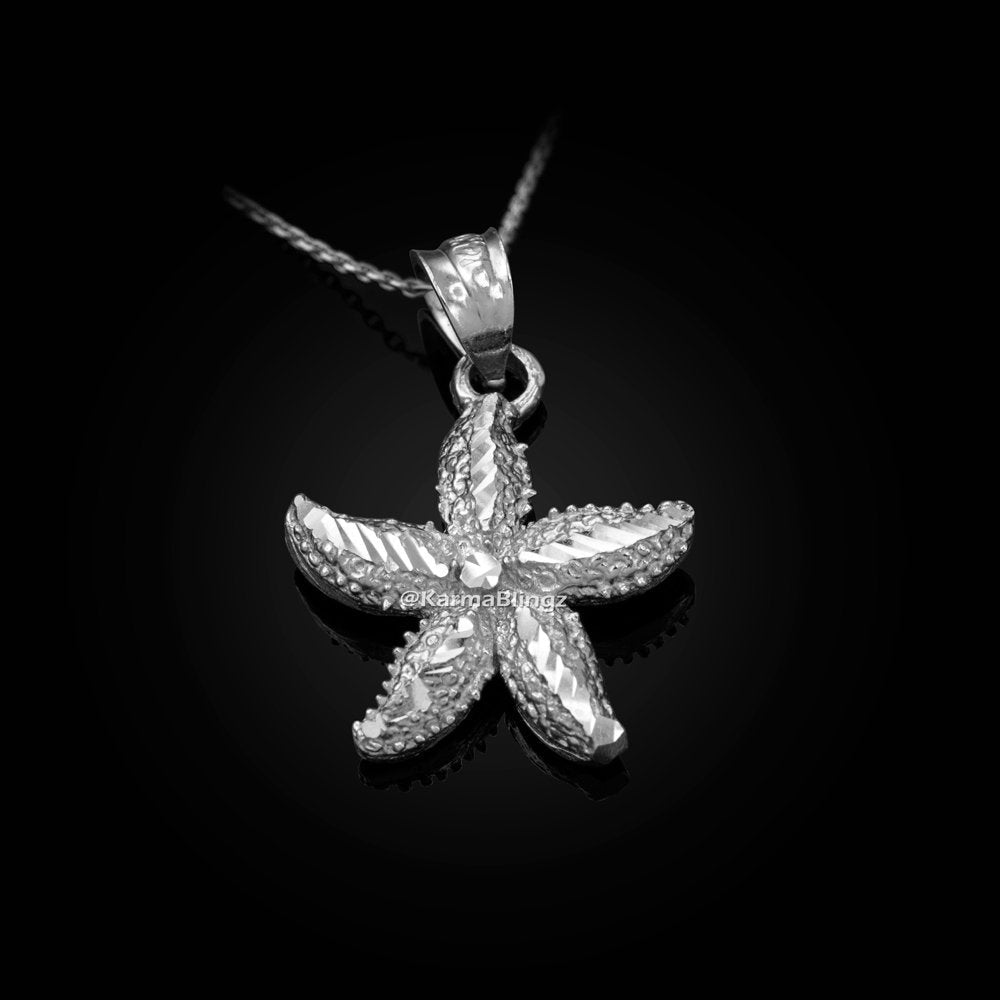Solid Sterling Silver Starfish DC Pendant Necklace Karma Blingz