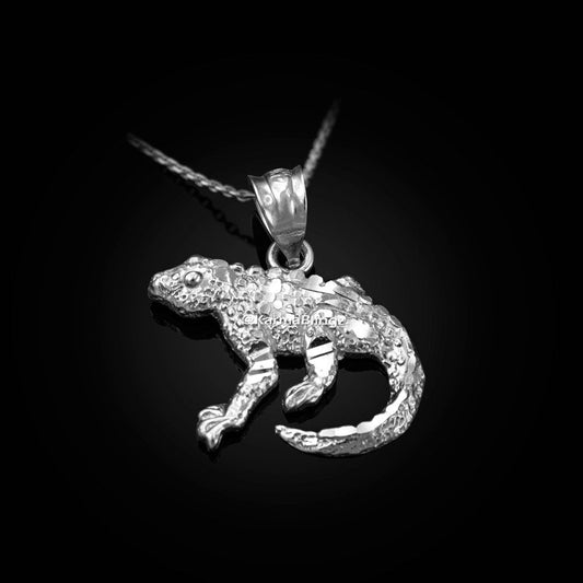 Sterling Silver Salamander Lizard DC Pendant Necklace Karma Blingz