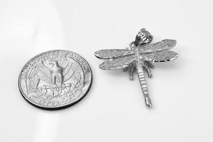 Solid Sterling Silver Dragonfly DC Pendant Necklace Karma Blingz