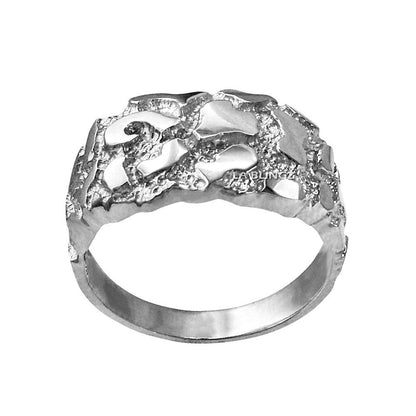Mens Sterling Silver Nugget Ring Karma Blingz
