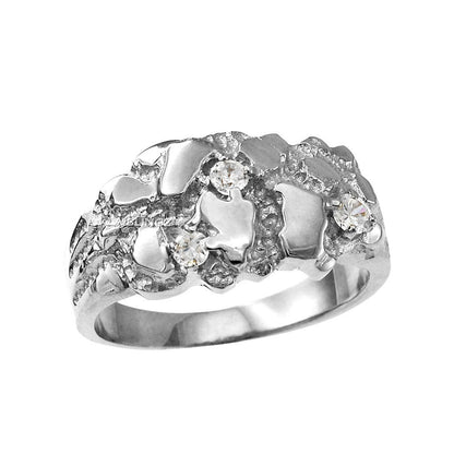 Sterling Silver Elegant CZ Nugget Ring Karma Blingz
