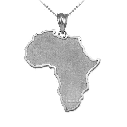 Sterling Silver Africa Map Pendant Necklace Karma Blingz
