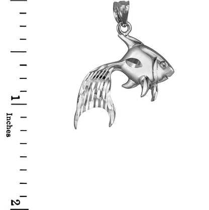 Polished Sterling Silver Goldfish Pendant Necklace Karma Blingz