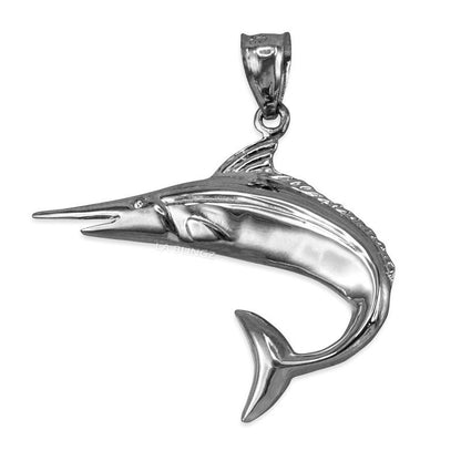 Polished Gold Swordfish Pendant (yellow, white, rose gold, 10k, 14k) Karma Blingz
