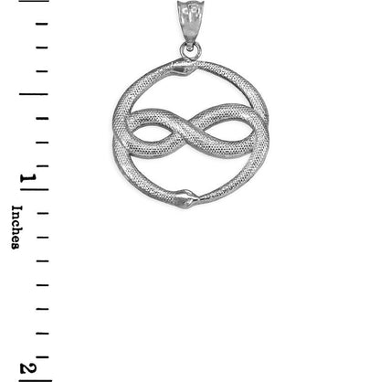 Sterling Silver Double Ouroboros Infinity Snakes Pendant Necklace Karma Blingz