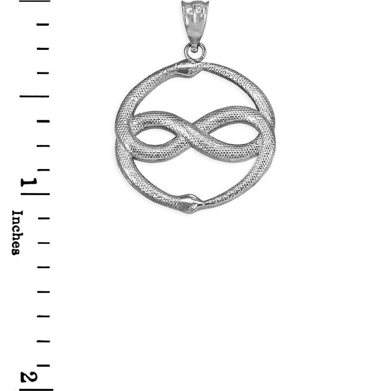 Gold Double Ouroboros Infinity Snakes Pendant Necklace (yellow, white, rose gold, 10k, 14k) Karma Blingz