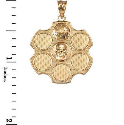Gold Russian Roulette Pendant Necklace (yellow, white, rose gold, 10k, 14k) Karma Blingz
