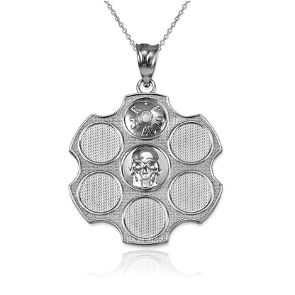Sterling Silver Russian Roulette Pendant Necklace Karma Blingz