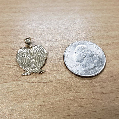 Gold Angel Wings Pendant Necklace (yellow, white, rose gold, 10k, 14k) Karma Blingz