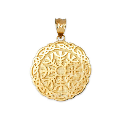 Gold Viking Compass Pendant Necklace (yellow, white, rose gold, 10k, 14k) Karma Blingz