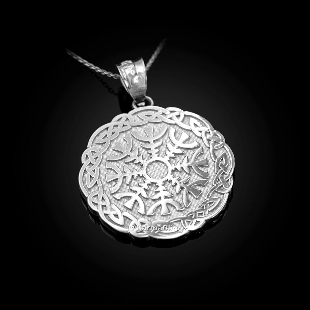 Sterling Silver Celtic Knots Viking Compass Pendant Necklace Karma Blingz