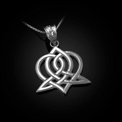 Sterling Silver Celtic Triquetra Heart Pendant Necklace Karma Blingz