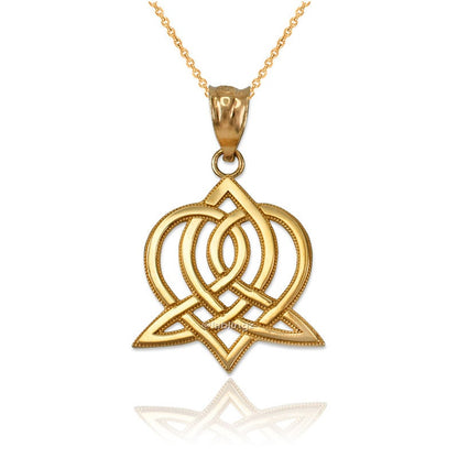 Gold Celtic Heart Women's Pendant Necklace (yellow, white, rose gold, 10k, 14k) Karma Blingz