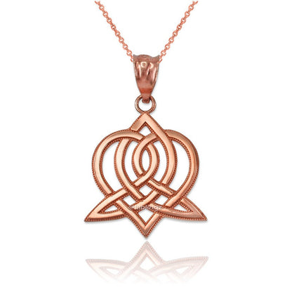 Gold Celtic Heart Women's Pendant Necklace (yellow, white, rose gold, 10k, 14k) Karma Blingz