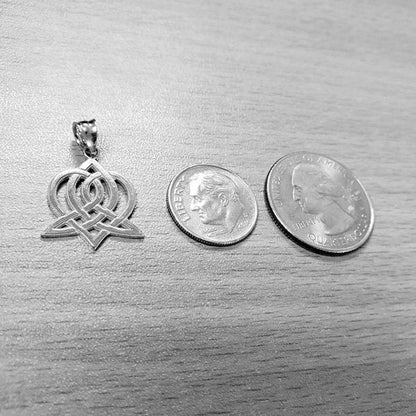Sterling Silver Celtic Triquetra Heart Pendant Necklace Karma Blingz