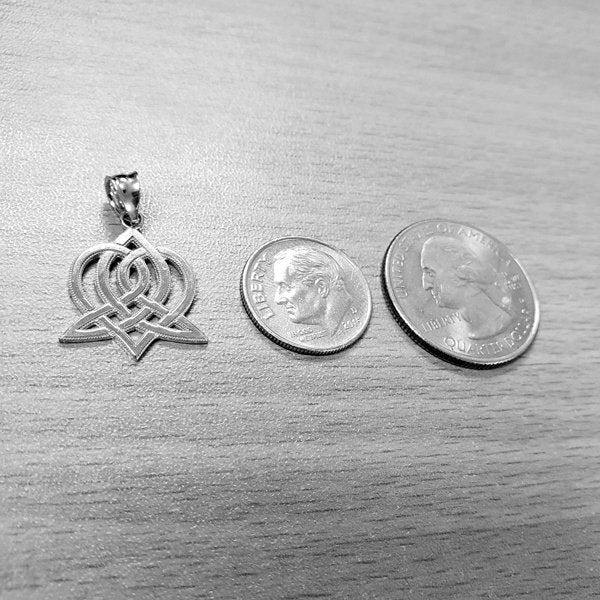 Gold Celtic Heart Women's Pendant Necklace (yellow, white, rose gold, 10k, 14k) Karma Blingz