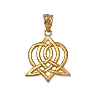 Gold Celtic Heart Women's Pendant Necklace (yellow, white, rose gold, 10k, 14k) Karma Blingz