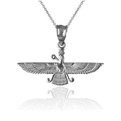 Gold Farvahar Womens Pendant Necklace (yellow, white, rose gold, 10k, 14k) Karma Blingz
