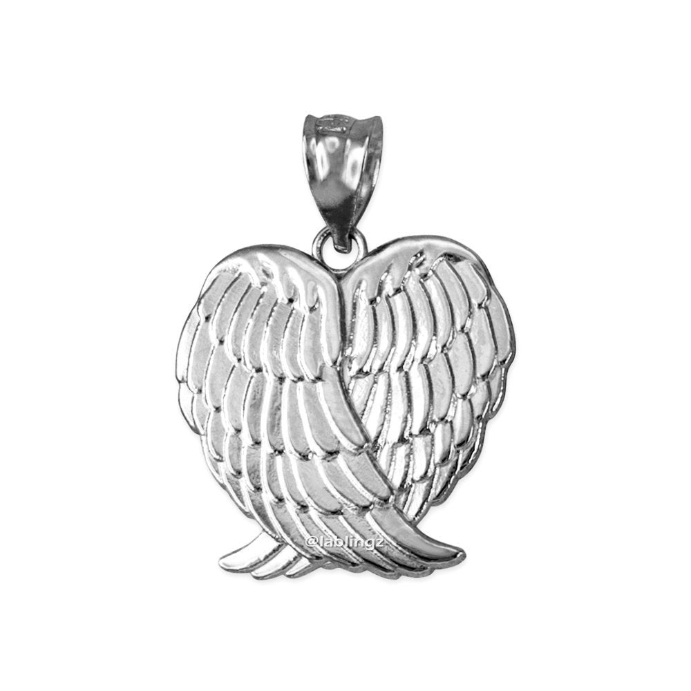 Gold Angel Wings Pendant Necklace (yellow, white, rose gold, 10k, 14k) Karma Blingz