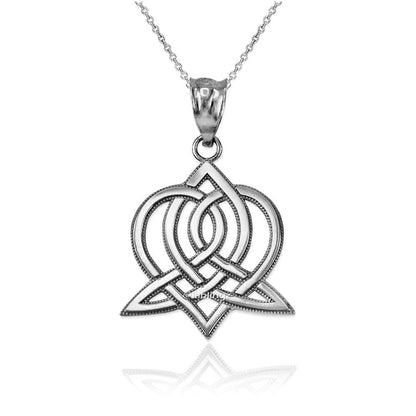 Gold Celtic Heart Women's Pendant Necklace (yellow, white, rose gold, 10k, 14k) Karma Blingz