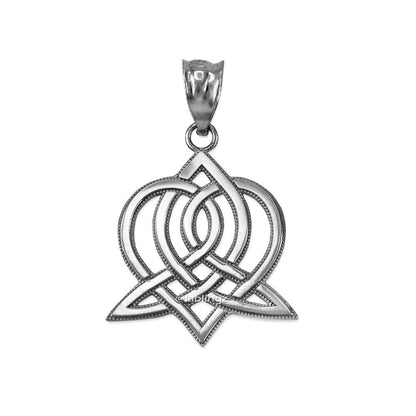 Sterling Silver Celtic Triquetra Heart Pendant Necklace Karma Blingz