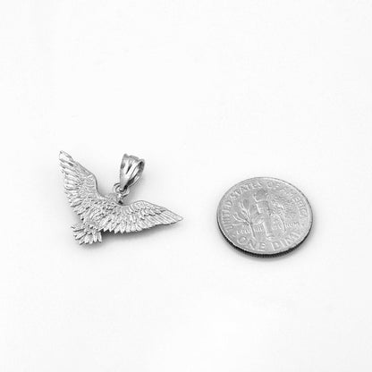 Solid Gold Falcon Eagle DC Pendant Necklace (yellow, white, rose gold, 10k, 14k) Karma Blingz