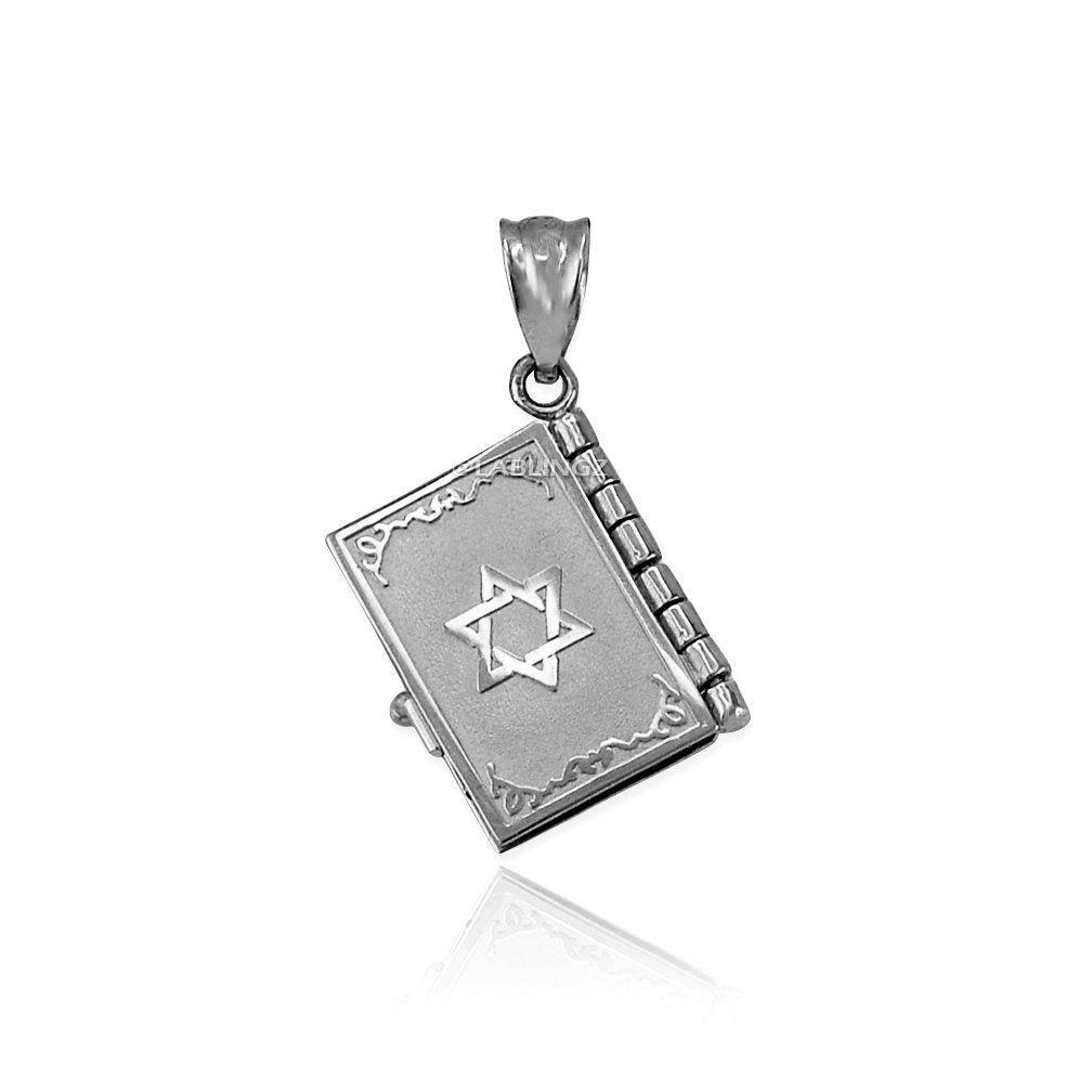 Sterling Silver Judaic 10 Commandments Jewish Bible 3D Necklace Karma Blingz
