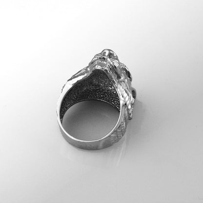 Sterling Silver Tiger Head Mens DC Statement Ring Karma Blingz