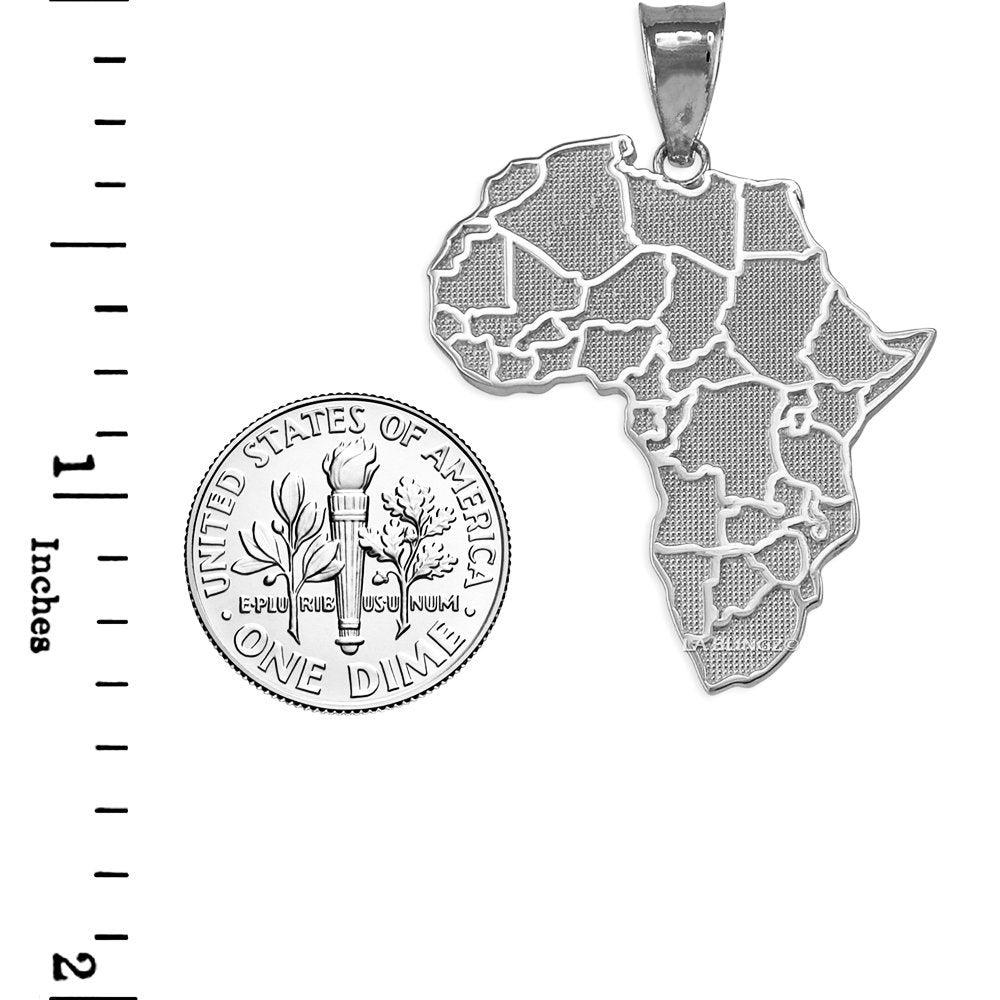 Sterling Silver Africa Map African Country Pendant Necklace Karma Blingz