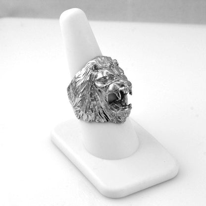 Roaring Lion Men's Sterling Silver Ring Karma Blingz