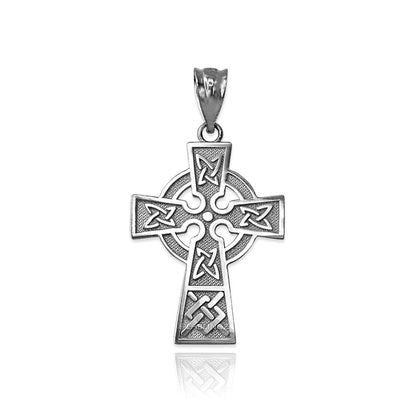 Gold Celtic Cross Charm Necklace (yellow, white, rose gold, 10k, 14k) Karma Blingz