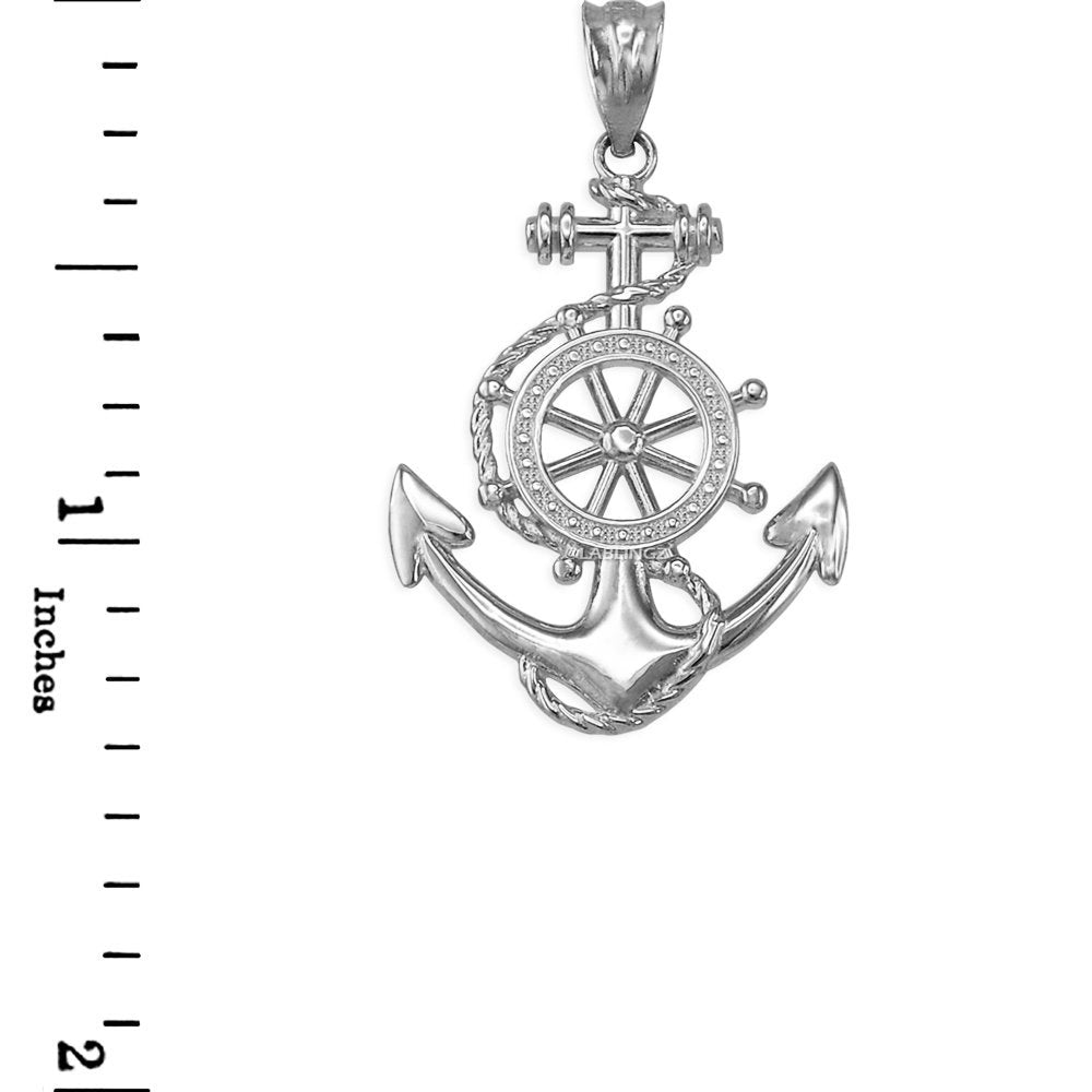 Gold Nautical Marine Anchor Pendant Necklace (yellow, white, rose gold, 10K, 14K) Karma Blingz