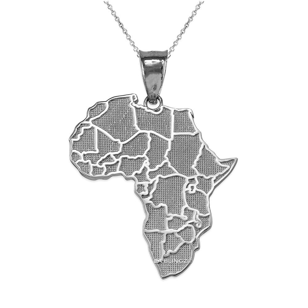 Gold Africa Map African Country Pendant Necklace (10K, 14K, yellow, white,  rose gold)