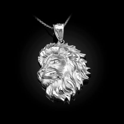 Sterling Silver Lion Face Satin DC Leo Pendant Necklace Karma Blingz