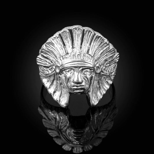 Sterling Silver Indian Chief Ring Karma Blingz