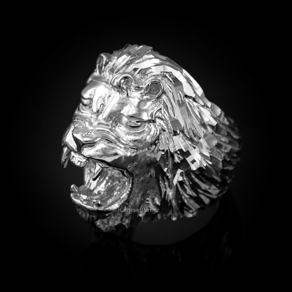 Roaring Lion Men's Sterling Silver Ring Karma Blingz