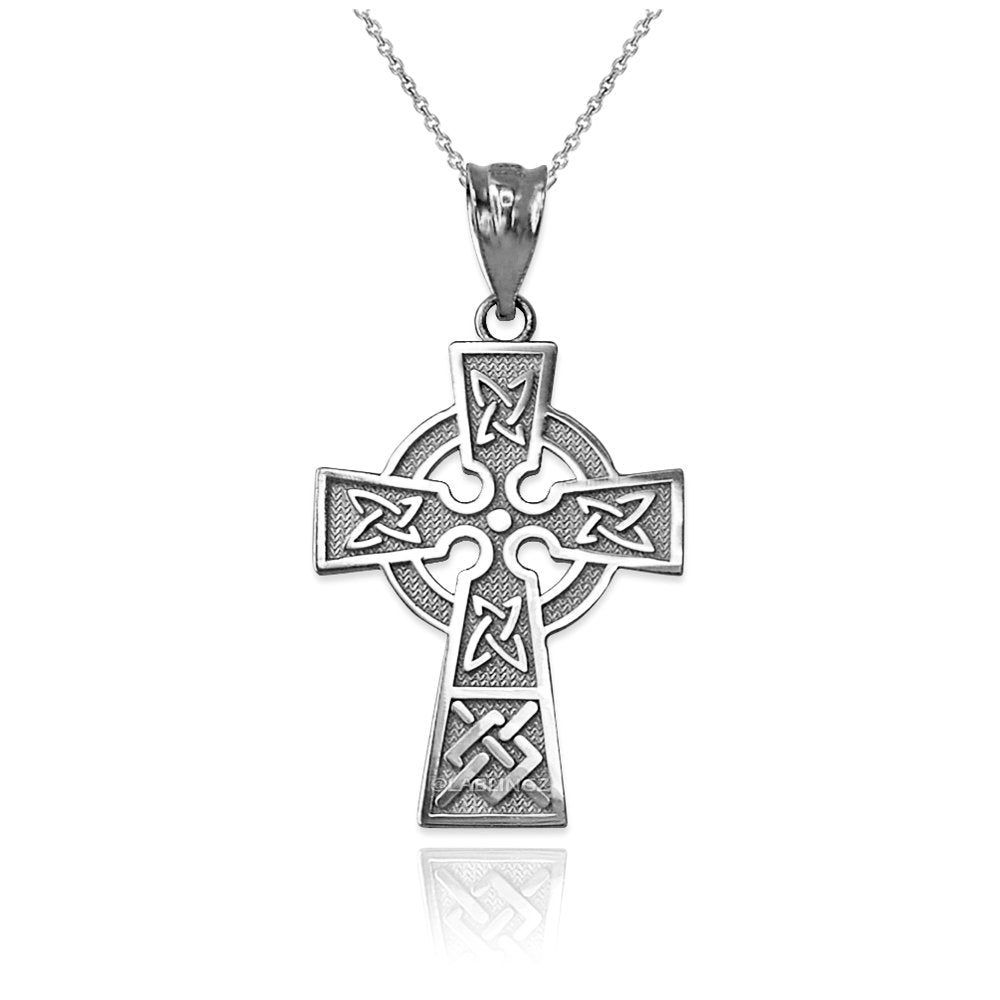 Sterling Silver Celtic Cross Charm Necklace Karma Blingz