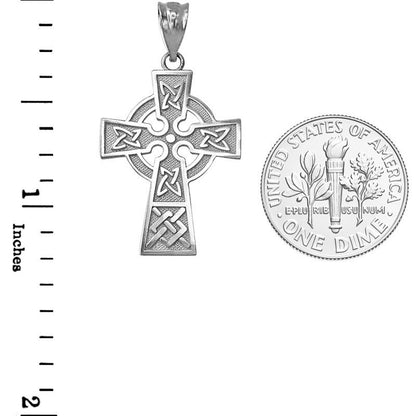 Gold Celtic Cross Charm Necklace (yellow, white, rose gold, 10k, 14k) Karma Blingz