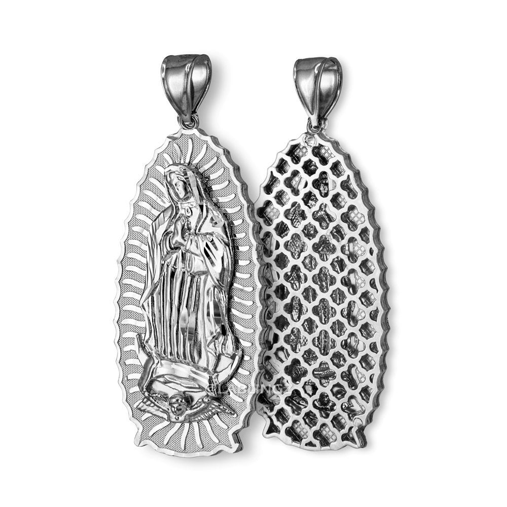 Sterling Silver Our Lady of Guadalupe Virgin Mary Pendant Necklace Karma Blingz