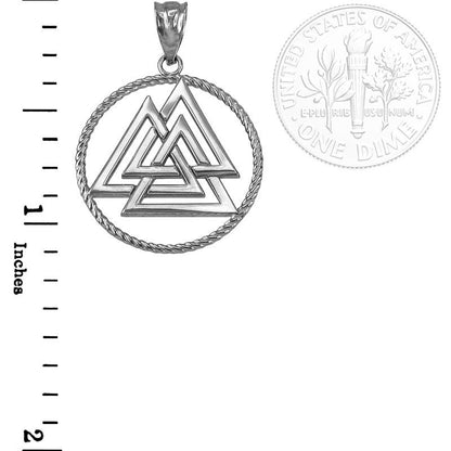 Gold Viking Valknut Pendant Necklace (yellow, white, rose, 2-tone gold, 10K, 14K) Karma Blingz