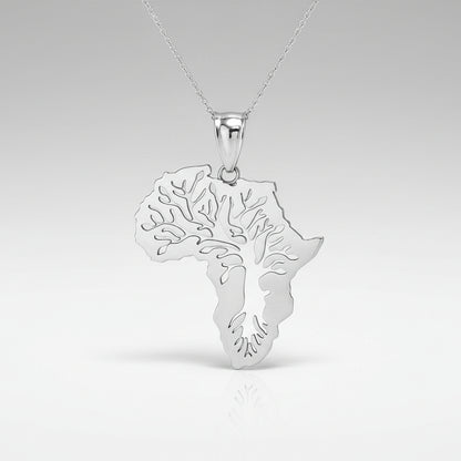 Gold Africa Tree of Life Pendant Necklace (10K, 14K, yellow, white, rose gold) Karma Blingz