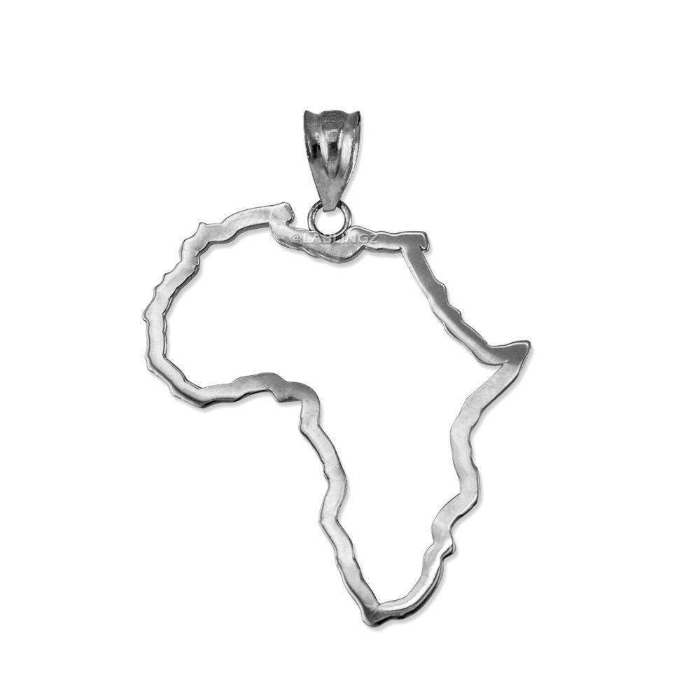 Sterling Silver Africa Continent Map Pendant Necklace Karma Blingz